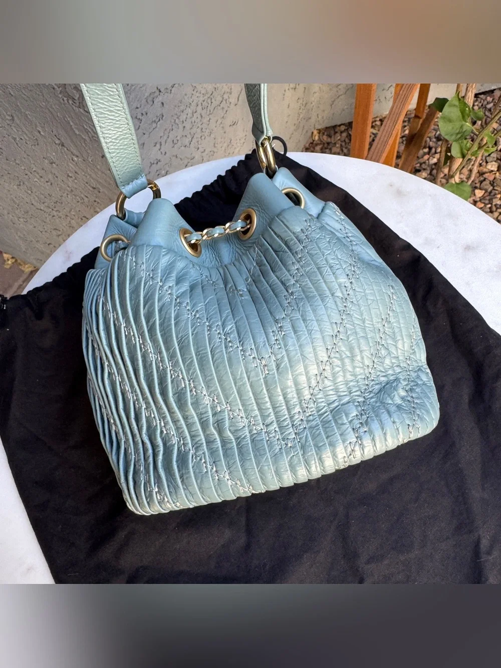 Chanel Paris-Greece Small Coco Pleats Bucket Bag